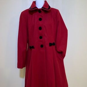 Vintage Hell Bunny Olivia Coat with Red Bows